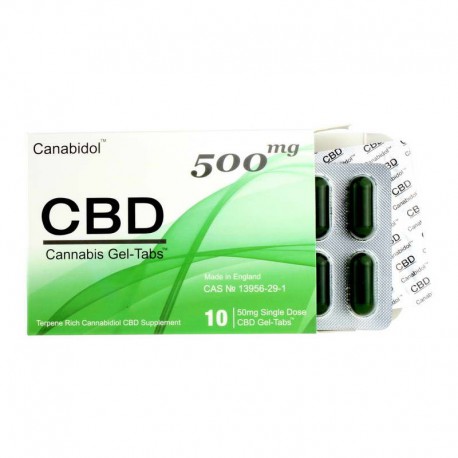 Canabidol CBD 500 mg żel bez otoczki Cannabis Sativa kannabinoidy terpeny tabletki żelowe gel tabs konopie siewne