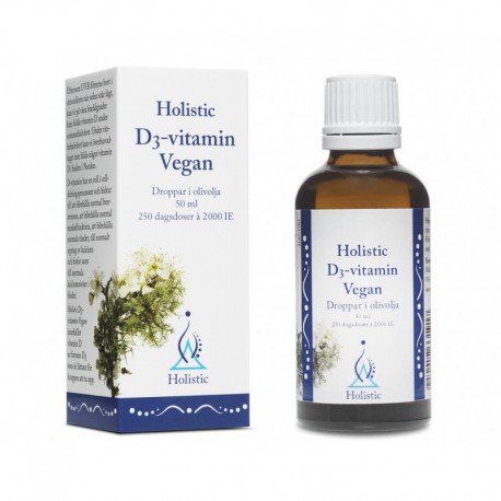 Holistic D-vitamin Vegan witamina D3 z porostów cholekalcyferol d-alfa-tokoferol witamina E ekologiczna oliwa