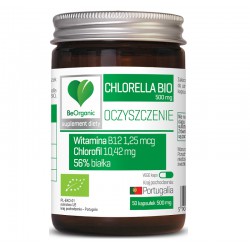 Chlorella bio 500mg 50 kaps witamina B12 chlorofil białka BeOrganic Medicaline