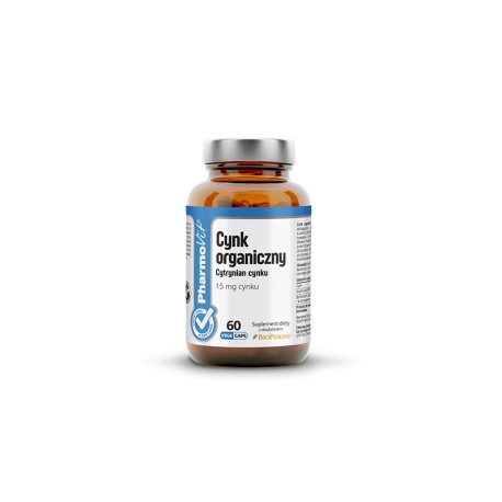 Cynk organiczny 15 mg 60 kaps. PharmoVit cytrynian cynku inulina Orafti GR Bio Perine