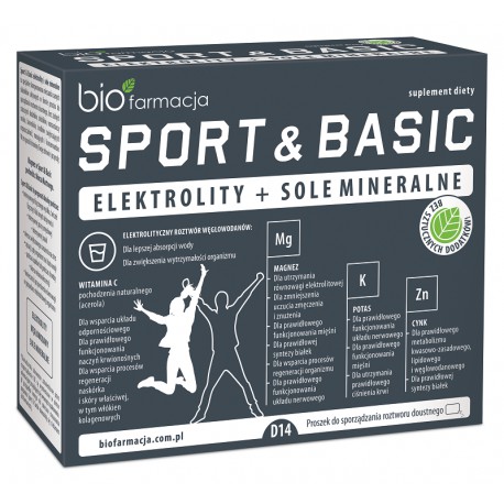 Sport & Basic 14 saszetek elektrolity i sole mineralne Bio Farmacja magnez potas cynk