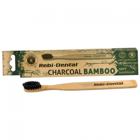 Szczoteczka do zębów Premium Soft z ekologicznie czystego bambusa M63 Rebi-Dental Charcoal Bamboo