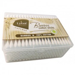 Patyczki higieniczne 100% bawełny i bambusa 200szt. w kwadratowym pudełku