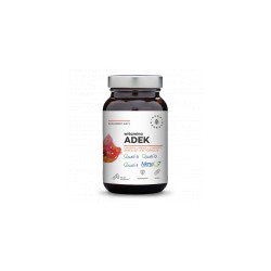 Witamina ADEK 90 kaps. Aura Herbals Cholekalcyferol z lanoliny menachinon MK-7 octan DL-alfa-tokoferylu octan retinylu