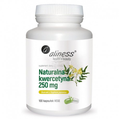Kwercetyna naturalna 250 mg  100 kaps. Aliness kwercetyna z perełkowca japońskiego Sophora japonica