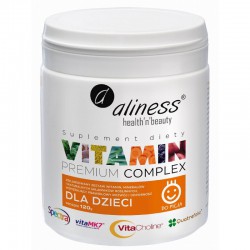 Vitamin premium complex dla dzieci w proszku 120g.  Aliness Spectra witamina E B12 metylokobalamina K2 VitaMK7