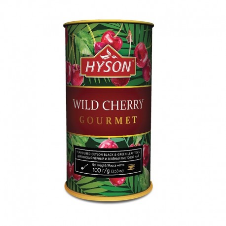 Herbata czarna + zielona Dzika Wiśnia 100g Hyson Wild Cherry z dodatkiem wiśni truskawki hibiskusa