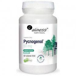 Pycnogenol 50mg 65% OPC 60 tabletek Aliness ekstrakt z kory sosny nadmorskiej Pinus pinaster