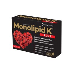 Monolipid K Plus 30 kaps. XenicoPharma monakolina K koenzym Q10 ekstrajt z czosnku Citrus Bergamia Risso
