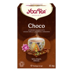 Yogi Tea Choco czekoladowa 17 sasz. Ajurwedyjska herbatka z przypraw korzennych łuski kakao cynamon lukrecja karob kardamon bio