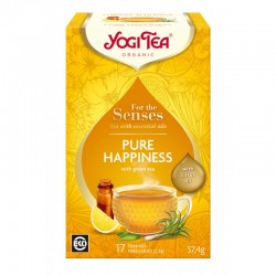 Yogi Tea Pure Happiness czysta radość 17 sasz. Herbata ziołowo-korzenna z zieloną herbatą cytrynowym olejkiem eterycznym bio