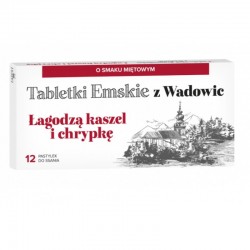 Tabletki Emskie z Wadowic 12 tabl. do ssania łagodzą kaszel i chrypkę